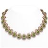 Image 1 : 124.02 ctw Tourmaline & Diamond Victorian Necklace 14K Rose Gold