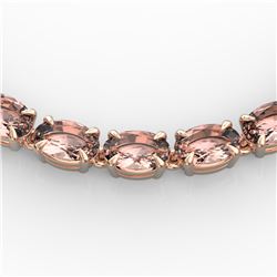 28 ctw Morganite Eternity Tennis Necklace 14k Rose Gold