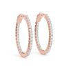 Image 2 : 1.45 ctw Diamond VS/SI 25 MM Hoop Earrings 14k Rose Gold