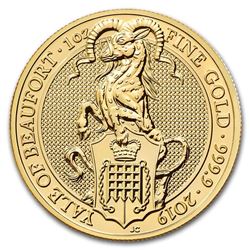 2019 Great Britain 1 oz Gold Queen's Beasts The Yale