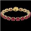 Image 2 : 75 ctw Ruby & Micro Pave VS/SI Diamond Bracelet 14k Yellow Gold