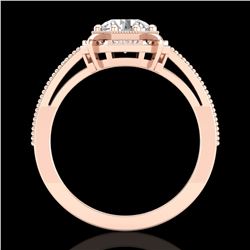 1 ctw VS/SI Diamond Solitaire Art Deco Ring 18k Rose Gold