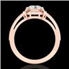 Image 1 : 1 ctw VS/SI Diamond Solitaire Art Deco Ring 18k Rose Gold