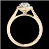 Image 2 : 1.93 ctw Certified Diamond Solitaire Halo Ring 10k Yellow Gold