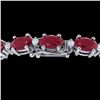 Image 1 : 30.8 ctw Ruby & VS/SI Certified Diamond Eternity Bracelet 10k White Gold