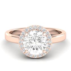 1.75 ctw VS/SI Diamond Certified Pave Ring Bridal 14K Rose Gold