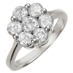 1.50 ctw Certified VS/SI Diamond Ring 18k White Gold