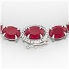 Image 1 : 92 ctw Ruby & VS/SI Diamond Eternity Micro Necklace 14k White Gold