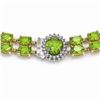 Image 3 : 38.1 ctw Peridot & Diamond Necklace 14K Yellow Gold
