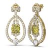Image 2 : 4.65 ctw Fancy Yellow Diamond Earrings 18K Yellow Gold