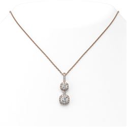 1.25 ctw Cushion Cut Diamond Designer Necklace 18K Rose Gold