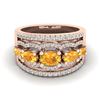 Image 1 : 2.25 ctw Citrine & Micro Pave VS/SI Diamond Designer Ring 10k Rose Gold