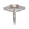 Image 2 : 5.49 ctw Morganite & Diamond Ring 18K White Gold