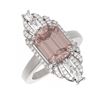 Image 3 : 5.49 ctw Morganite & Diamond Ring 18K White Gold