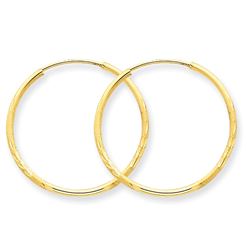 14k Diamond-cut 21 mm Endless Hoop Earring