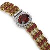Image 3 : 26.27 ctw Garnet & Diamond Bracelet 14K Yellow Gold