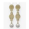Image 1 : 2.83 ctw Diamond & Pearl Earrings 18K Yellow Gold