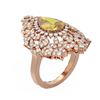 Image 1 : 4.97 ctw Canary Citrine & Diamond Ring 18K Rose Gold