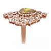 Image 2 : 4.97 ctw Canary Citrine & Diamond Ring 18K Rose Gold