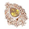 Image 3 : 4.97 ctw Canary Citrine & Diamond Ring 18K Rose Gold