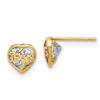 Image 1 : 14k Cubic Zirconia Jesus Heart Post Earrings - 44 mm