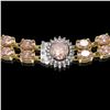 Image 3 : 36.2 ctw Morganite & Diamond Necklace 14K Yellow Gold