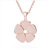 Image 2 : 0.80 ctw Micro Pave VS/SI Diamond Designer Necklace 14k Rose Gold