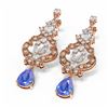 Image 3 : 11.64 ctw Tanzanite & Diamond Earrings 18K Rose Gold