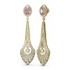 Image 2 : 8.85 ctw Morganite & Diamond Earrings 18K Yellow Gold