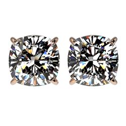 2.50 ctw VS/SI Quality Cushion Diamond Stud Earrings 10k Rose Gold