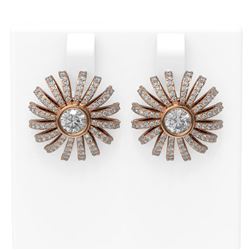 3 ctw Diamond Earrings 18K Rose Gold