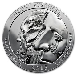 2013 5 oz Silver ATB Mount Rushmore National Park, SD