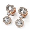 Image 1 : 1.73 ctw Emerald Cut Diamond Designer Earrings 18K Rose Gold