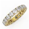 Image 1 : 4.94 ctw Cushion Cut Diamond Eternity Ring 18K Yellow Gold