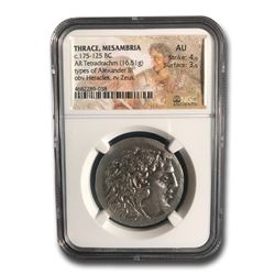Thrace Silver Tetradrachm Alexander III (175-125 BC) AU NGC