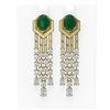 Image 1 : 13.73 ctw Emerald & Diamond Earrings 18K Yellow Gold