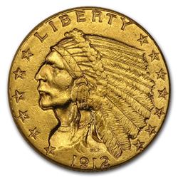 1912 $2.50 Indian Gold Quarter Eagle AU