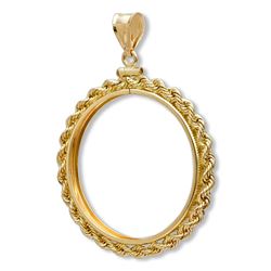 14K Gold Screw-Top Rope Polished Bezel - 16.5 mm