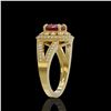 Image 3 : 2.69 ctw Certified Ruby & Diamond Victorian Ring 14K Yellow Gold