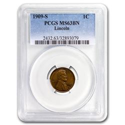 1909-S Lincoln Cent MS-63 PCGS (Brown)