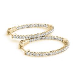 3.65 ctw Diamond VS/SI 40 MM Hoop Earrings 14k Yellow Gold