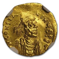 Byzantine Gold Tremississ Emp Constans II (641-668 AD) MS NGC
