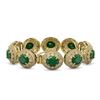 Image 2 : 49.17 ctw Emerald & Diamond Victorian Bracelet 14K Yellow Gold