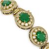 Image 3 : 49.17 ctw Emerald & Diamond Victorian Bracelet 14K Yellow Gold