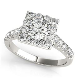 2.5 ctw Certified VS/SI Diamond Solitaire Halo Ring 14k White Gold