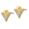 Image 2 : 14k Yellow Gold .322 ctDiamond Fancy Post Earrings - 12 mm