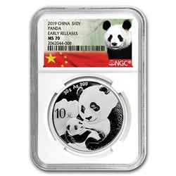 2019 China 30 gram Silver Panda MS-70 NGC (Early Releases)