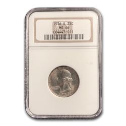 1936-S Washington Quarter MS-66 NGC