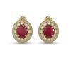 Image 1 : 8.84 ctw Certified Ruby & Diamond Victorian Earrings 14K Yellow Gold