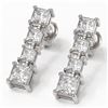 Image 1 : 3.78 ctw Princess Diamond Earrings 18K White Gold
